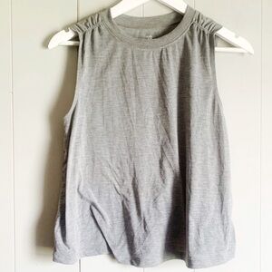 All in Motion Gray Ruched Muscle Tank Top S